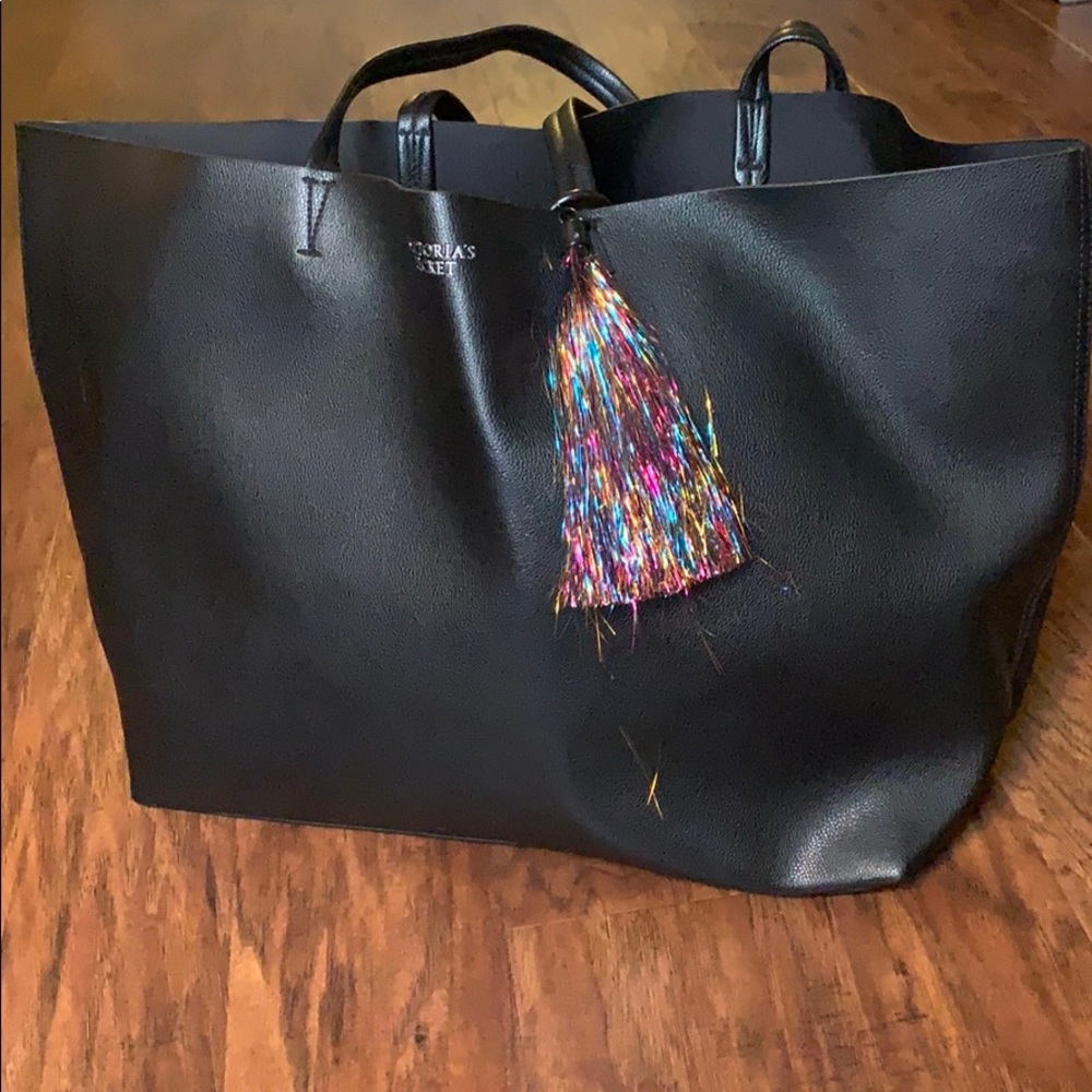 Large Victoria Secret Tote with rainbow tassel